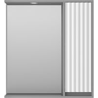 Зеркало со шкафом Brevita Balaton 75 R с подсветкой Белое матовое Серое матовое арт-BAL-04075-01-01П — фото 2, Зеркальные шкафы в ванную