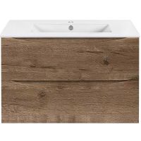 Тумба под раковину Vincea Mia Slim 80 подвесная V.Oak арт-VMC-2MC800S1VO — фото 1, Тумбы под раковину