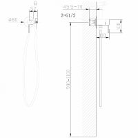 Гигиенический душ со смесителем Abber Wasser Kreis Золото матовое арт-AF8125G — фото 4, Гигиенические души