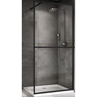 Душевая перегородка Abber Immer Offen 100 профиль Черный стекло прозрачное арт-AG60100B8 — фото 2, Душевые перегородки