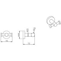 Двойной крючок Aquatek Черный матовый арт-AQ4002MB — фото 2, Крючки для полотенец