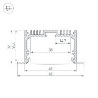 Профиль алюминиевый Arlight встраиваемый Серебристый арт-019292 — фото 3, Профили для светодиодных лент