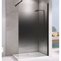 Душевая перегородка Abber Immer Offen 120 профиль Черный стекло прозрачное тонированное арт-AG69123BS — фото 1, Душевые перегородки