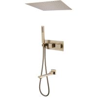 Душевая система Abber Daheim с термостатом Золото матовое арт-AF8254G — фото 1, Встраиваемые душевые комплекты