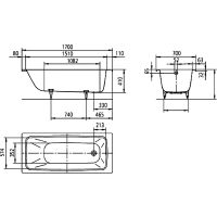 Стальная ванна Kaldewei Cayono 749 170x70 с покрытием Easy-clean арт-274900013001 — фото 9, Стальные ванны
