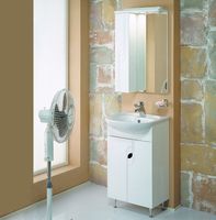 Зеркало со шкафом Aquaton Панда 50 с подсветкой Белое арт-1A007402PD01L — фото 7, Зеркальные шкафы в ванную