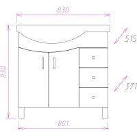 Тумба под раковину Onika Эльбрус 82 R Белая арт-108202 — фото 5, Тумбы под раковину