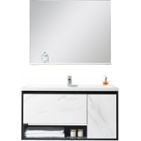 Тумба с раковиной Orans BC-0903 100 подвесная Dark grey White marble арт-9031000 — фото 5, Тумбы с раковиной