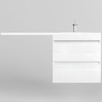 Тумба под раковину Style Line Даллас Леон 120 Люкс Plus подвесная Белая арт-СС-00002440 — фото 1, Тумбы под раковину