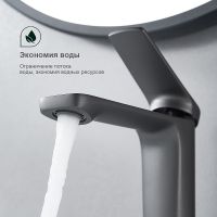 Товар: Смеситель для раковины Splenka Серый матовый арт-S40.10.07 - фото 2 Смеситель для раковины Splenka Серый матовый арт-S40.10.07 — фото 2, Смесители для раковины