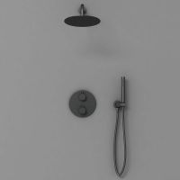 Душевая система Vincea с термостатом Черная матовая арт-VSFW-101TMB — фото 2, Встраиваемые душевые комплекты