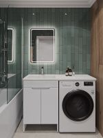 Тумба с раковиной Orange Sistema 120 L Белая глянцевая арт-STD-120TUW+RAL — фото 4, Тумбы с раковиной