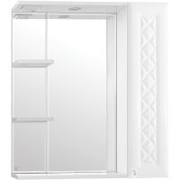 Зеркало со шкафом Style Line Канна 75 С Люкс с подсветкой Белый глянец арт-ЛС-00000295 — фото 1, Зеркальные шкафы в ванную