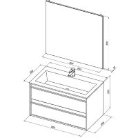 Товар: Тумба под раковину Aquanet Lino 90 подвесная Дуб веллингтон арт-253913 - фото 6 Тумба под раковину Aquanet Lino 90 подвесная Дуб веллингтон арт-253913 — фото 6, Тумбы под раковину