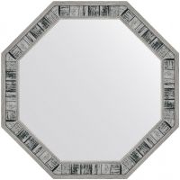 Зеркало Evoform Octagon 49x49 в багетной раме - Состаренное дерево 50 мм арт-BY 7412 — фото 1, Зеркала в ванную комнату