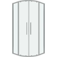 Душевой уголок Grossman Cosmo 90х90 профиль Хром стекло прозрачное арт-301.K33.02.9090.10.00 — фото 9, Душевые уголки четверть круга