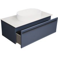 Тумба под раковину La Fenice Elba 100 подвесная Синяя матовая арт-FNC-01-ELB-BG-100 — фото 2, Тумбы под раковину