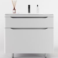 Тумба под раковину Style Line Марелла 90 Люкс Plus Белый матовый антискрейтч арт-СС-00002416 — фото 1, Тумбы под раковину