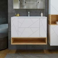 Ниша для тумбы Бриклаер Кристалл 100 Дуб Бунратти арт-4627125415869 — фото 3, Полки