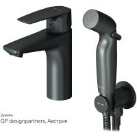 Смеситель для раковины AM.PM Gem с гигиеническим душем Черный матовый арт-F90A03022 — фото 12, Смесители для раковины