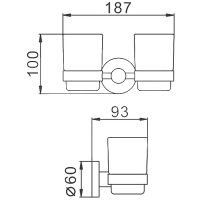 Стакан для зубных щеток Frap F301 двойной Сатин арт-F30108 — фото 8, Стаканы для зубных щеток