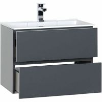 Тумба с раковиной Aquanet Алвита 70 подвесная Серый антрацит арт-213093 — фото 4, Тумбы с раковиной