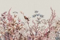 Фреска Ortograf Цветы 33603 Фактура бархат FX Флизелин (4*2,7) Серый/Розовый, Цветы/Листья/Птицы арт-33603 (бархат FX) — фото 2, Фрески