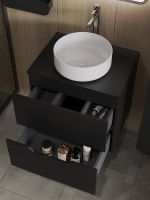 Тумба с раковиной Orange Line 60 подвесная Черная матовая арт-Li-60TubMDF+B09-360W — фото 4, Тумбы с раковиной