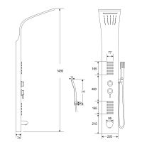 Душевая панель Ceruttispa Virginia W с гидромассажем Белая арт-CT9990 — фото 3, Душевые панели