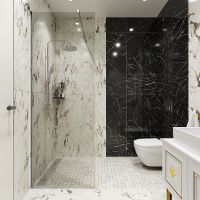 Душевая перегородка STWORKI Берген 80 MV-BE-80-CR профиль Хром глянцевый стекло прозрачное арт-583055 — фото 2, Душевые перегородки