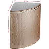 Корзина для белья Geralis Ромб Бежевая темная, кант Золото, угловая арт-RBG-U — фото 5, Корзины для белья