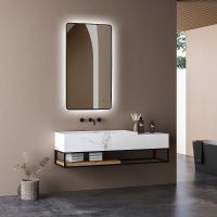 Зеркало Abber See 60 с подсветкой Черное с бесконтактным выключателем и диммером арт-AG6102SCB — фото 2, Зеркала в ванную комнату