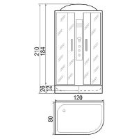 Товар: Душевая кабина River Dunay 120x80 ТН L с поддоном арт-10000002109 - фото 3 Душевая кабина River Dunay 120x80 ТН L с поддоном арт-10000002109 — фото 3, Душевые кабины