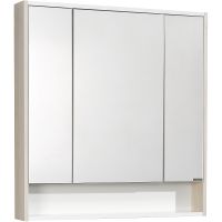 Зеркальный шкаф Aquaton Рико 80 Белый Ясень фабрик арт-1A215302RIB90 — фото 1, Зеркальные шкафы в ванную