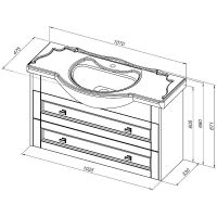 Тумба с раковиной Aquanet Монте 85 подвесная Белая матовая арт-306204 — фото 8, Тумбы с раковиной