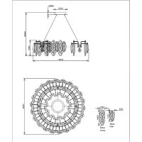 Люстра Divinare Ophelia Прозрачная Дымчатая Латунь арт-7203/17 LM-8 — фото 5, Люстры