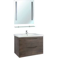 Тумба под раковину Bellezza Санриса 80 подвесная Орех арт-4630113180434 — фото 2, Тумбы под раковину