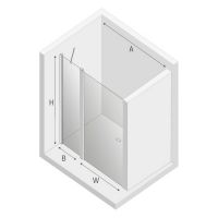 Душевая дверь New Trendy New Soleo Chrome 110 профиль Хром стекло прозрачное арт-D-0157A — фото 7, Распашные душевые двери