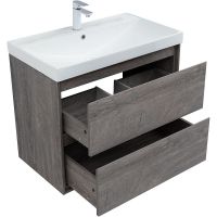 Тумба под раковину Aquanet Милан 80 подвесная Дуб рошелье арт-336374 — фото 5, Тумбы под раковину