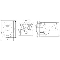Унитаз AM.PM Func FlashClean подвесной Белый матовый с сиденьем Микролифт арт-C8F1700MWSC — фото 15, Подвесные унитазы