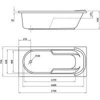 Акриловая ванна Berges Lumbo 170x75 без гидромассажа арт-050003 — фото 7, Акриловые ванны