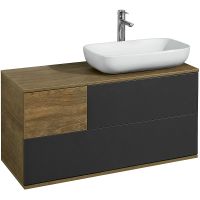 Тумба под раковину Aquaton Терра 105 подвесная Дуб кантри Антрацит арт-1A246901TEKA0 — фото 1, Тумбы под раковину