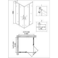 Душевой уголок Niagara Nova NG-6808-08 BLACK 90х90 профиль Черный стекло прозрачное арт-68080811BLACK — фото 10, Квадратные душевые уголки
