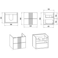 Тумба с раковиной Brevita Vega 60 подвесная Белая матовая Золото арт-УТ000022668 — фото 8, Тумбы с раковиной