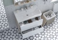 Тумба под раковину Aquaton Сканди 80 подвесная Белый глянец Дуб верона арт-1A283001SDB20 — фото 8, Тумбы под раковину