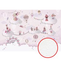 Фреска детская Ortograf Little Friends 34406 Фактура бархат FX Флизелин (4,4*3) Розовый, Животные/Мультимедия арт-34406 (бархат FX) — фото 1, Фрески