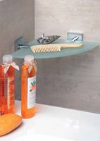 Стеклянная полка Bemeta Beta угловая Хром арт-132102012 — фото 2, Полки для ванной и душа