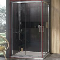 Душевая дверь Ravak 10° 10RV2K-80 профиль Сатин стекло Transparent арт-1ZJ40U00Z1 — фото 1, Раздвижные душевые двери