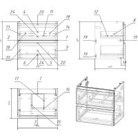 Тумба под раковину Cersanit Moduo 60 подвесная Белая арт-SB-SZ-MOD60-BL/Wh — фото 5, Тумбы под раковину