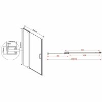 Душевая дверь Vincea Extra 90 профиль Вороненая сталь стекло прозрачное арт-VDP-1E8090CLGM — фото 8, Распашные душевые двери